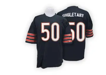 Blue Men's Mike Singletary Chicago Bears Authentic Mitchell And Ness Team Color With Big Number Throwback Jersey