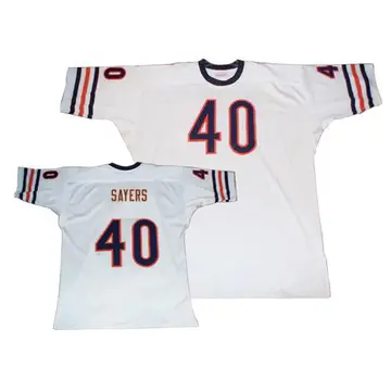 White Men's Gale Sayers Chicago Bears Authentic Mitchell And Ness Big Number With Bear Patch Throwback Jersey